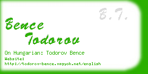 bence todorov business card